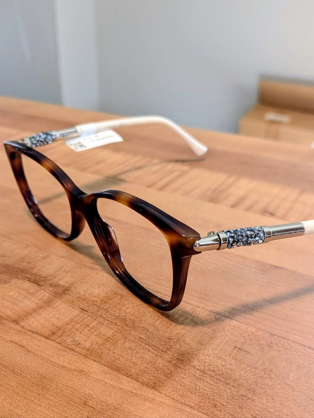 Jimmy Choo JC292 086 Tortoise Crystal Temple Eyeglass Frames 140